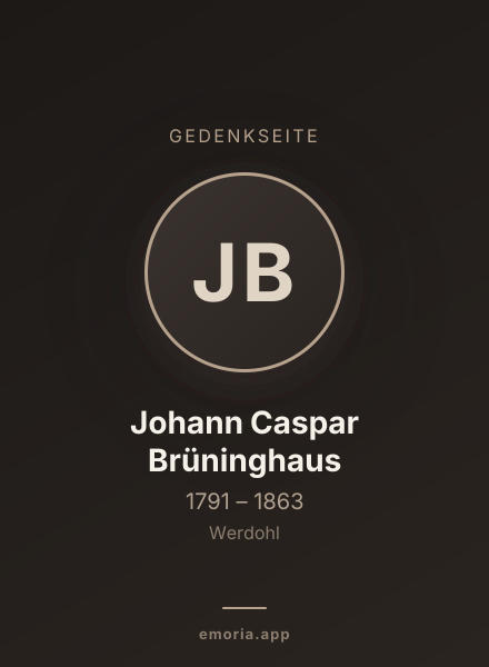 Gedenkportrait von Johann Caspar Brüninghaus
