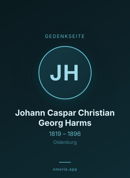 Gedenkportrait von Johann Caspar Christian Georg Harms