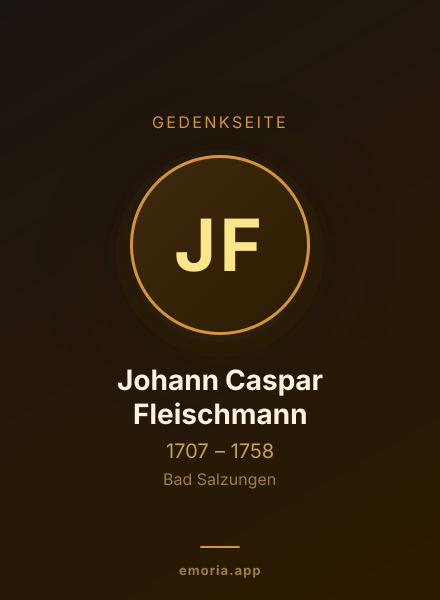 Gedenkportrait von Johann Caspar Fleischmann