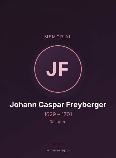 Memorial portrait of Johann Caspar Freyberger