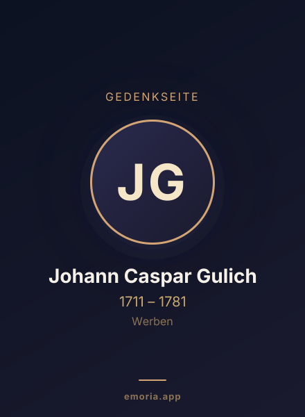 Gedenkportrait von Johann Caspar Gulich