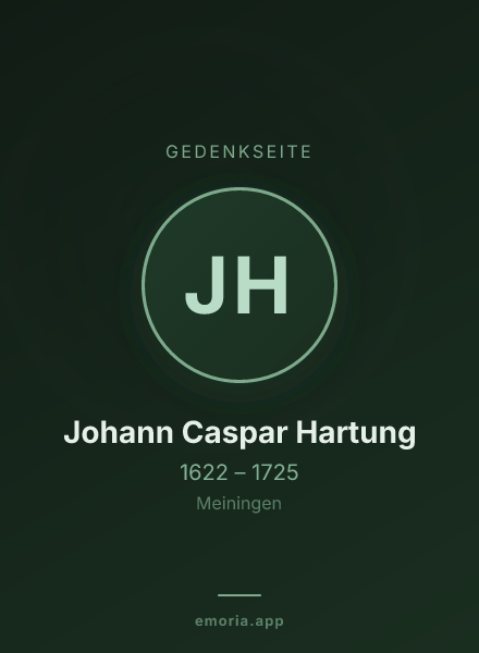 Gedenkportrait von Johann Caspar Hartung