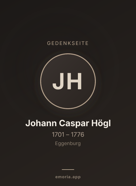 Gedenkportrait von Johann Caspar Högl