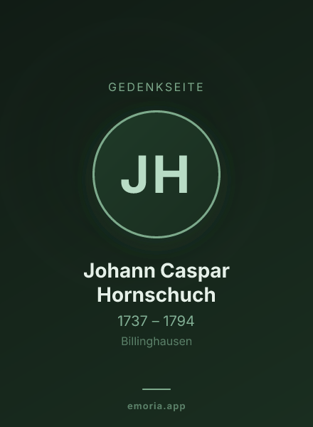 Gedenkportrait von Johann Caspar Hornschuch