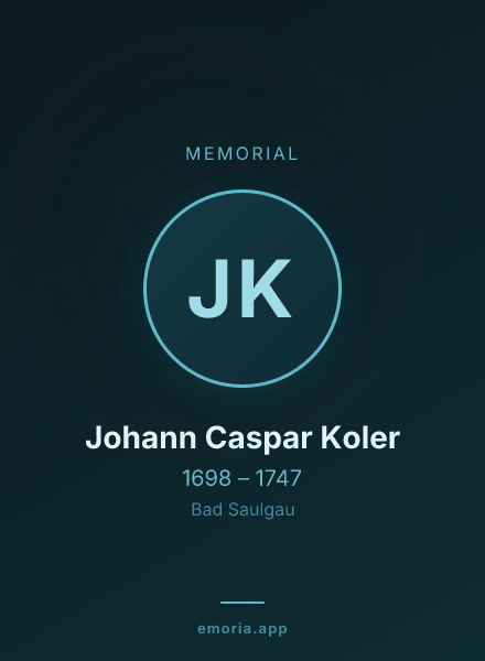 Memorial portrait of Johann Caspar Koler