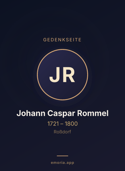 Gedenkportrait von Johann Caspar Rommel