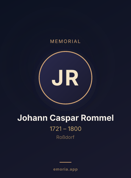 Memorial portrait of Johann Caspar Rommel