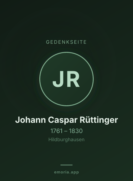 Gedenkportrait von Johann Caspar Rüttinger