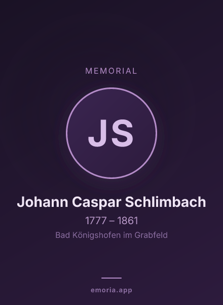 Memorial portrait of Johann Caspar Schlimbach