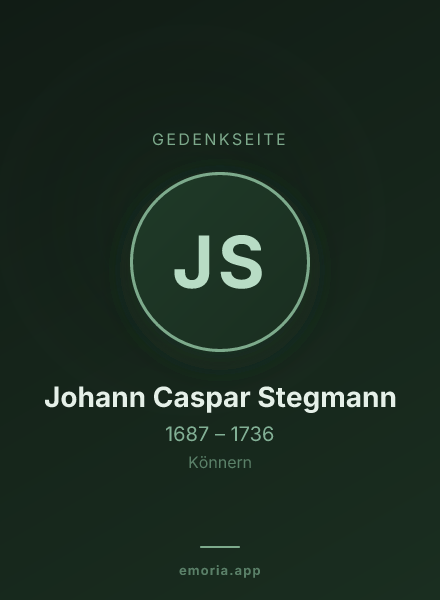 Gedenkportrait von Johann Caspar Stegmann