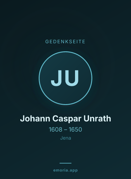Gedenkportrait von Johann Caspar Unrath