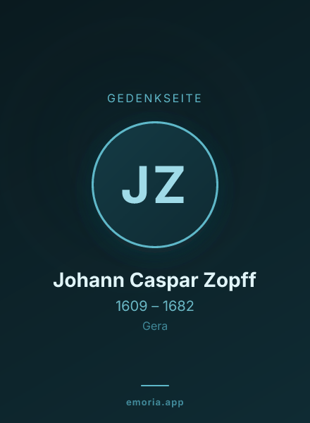Gedenkportrait von Johann Caspar Zopff