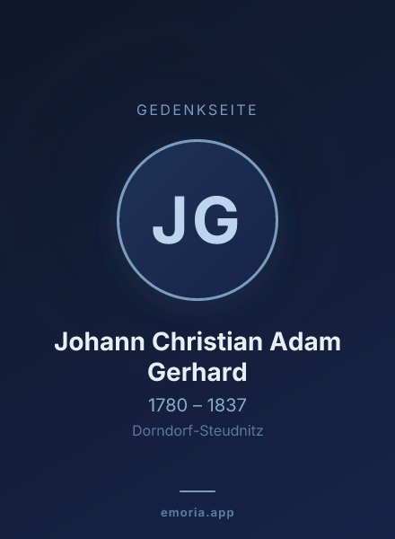 Gedenkportrait von Johann Christian Adam Gerhard