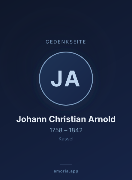 Gedenkportrait von Johann Christian Arnold