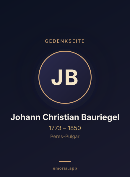 Gedenkportrait von Johann Christian Bauriegel
