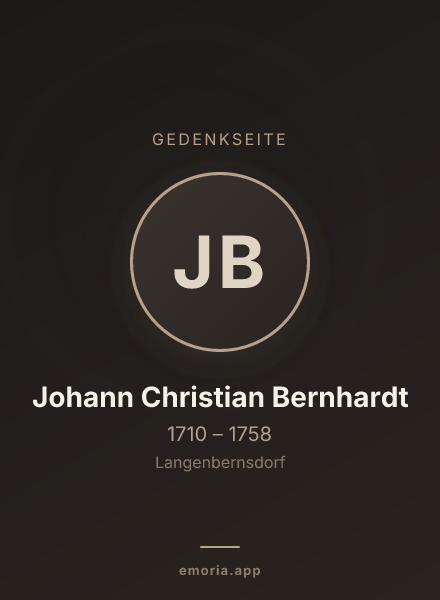 Gedenkportrait von Johann Christian Bernhardt