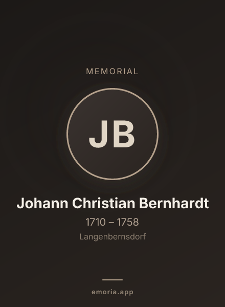 Memorial portrait of Johann Christian Bernhardt