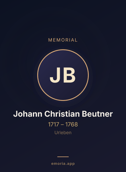 Memorial portrait of Johann Christian Beutner
