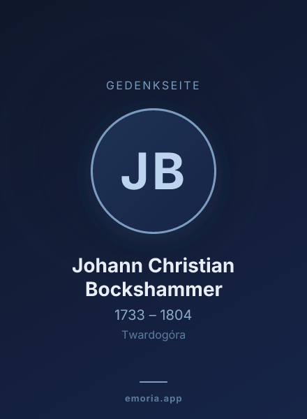 Gedenkportrait von Johann Christian Bockshammer