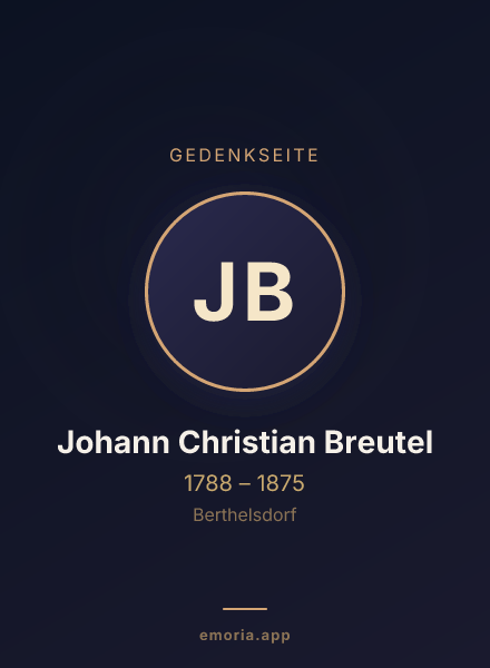 Gedenkportrait von Johann Christian Breutel