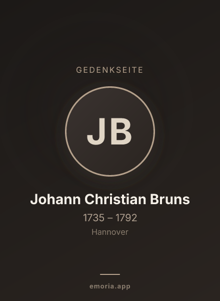 Gedenkportrait von Johann Christian Bruns