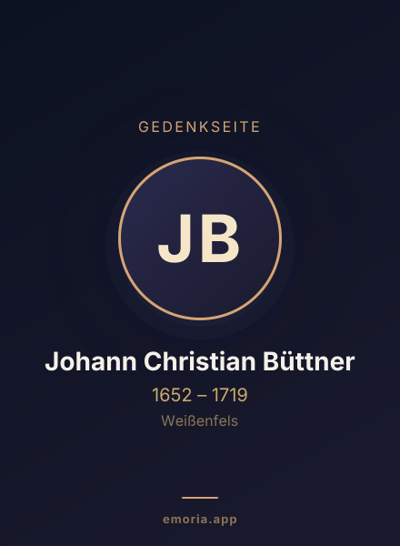 Gedenkportrait von Johann Christian Büttner