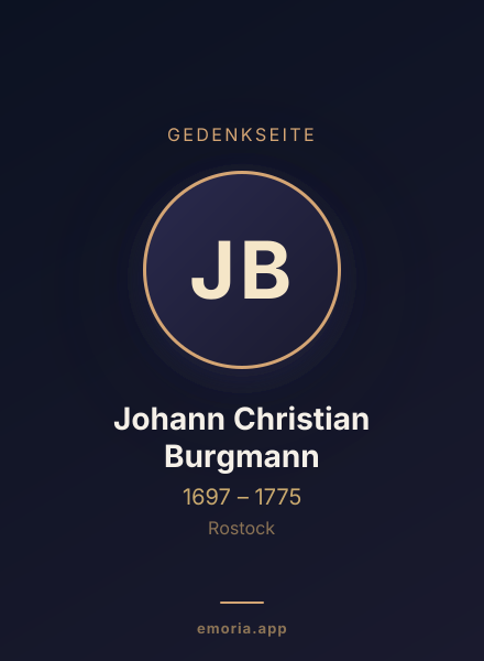 Gedenkportrait von Johann Christian Burgmann