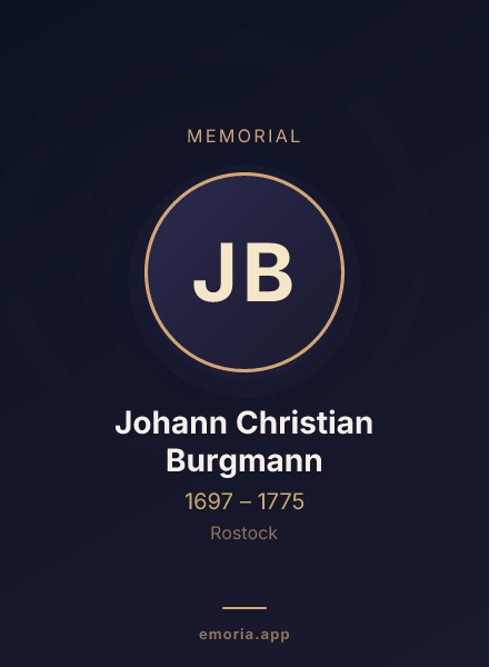 Memorial portrait of Johann Christian Burgmann