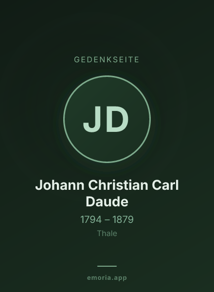 Gedenkportrait von Johann Christian Carl Daude