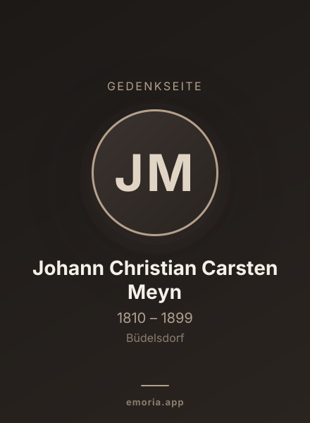 Gedenkportrait von Johann Christian Carsten Meyn