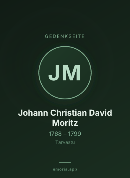 Gedenkportrait von Johann Christian David Moritz