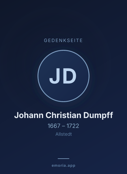 Gedenkportrait von Johann Christian Dumpff