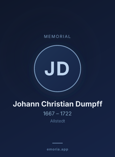 Memorial portrait of Johann Christian Dumpff
