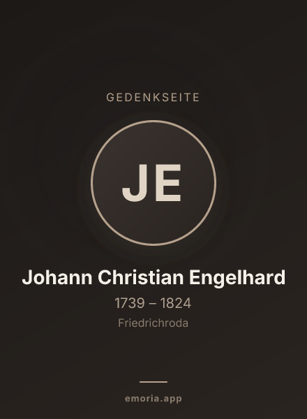 Gedenkportrait von Johann Christian Engelhard