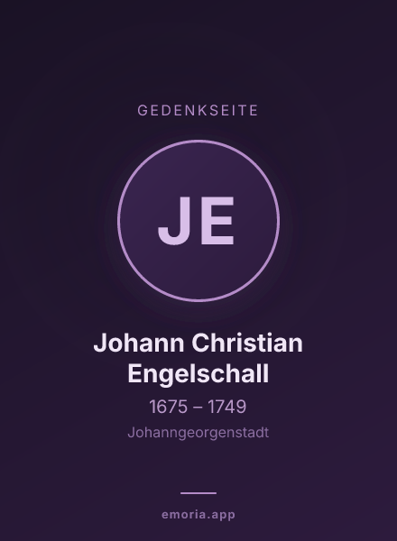 Gedenkportrait von Johann Christian Engelschall