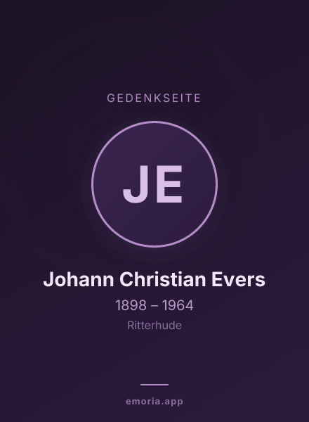 Gedenkportrait von Johann Christian Evers