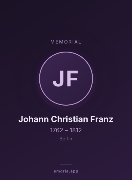 Memorial portrait of Johann Christian Franz