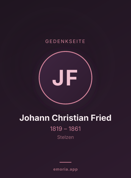 Gedenkportrait von Johann Christian Fried