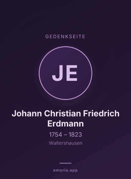 Gedenkportrait von Johann Christian Friedrich Erdmann