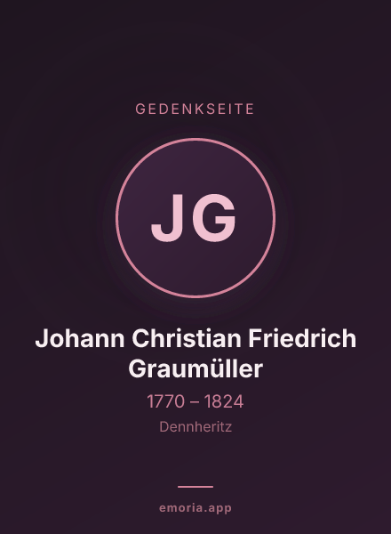Gedenkportrait von Johann Christian Friedrich Graumüller