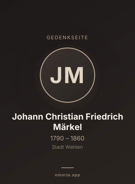 Gedenkportrait von Johann Christian Friedrich Märkel
