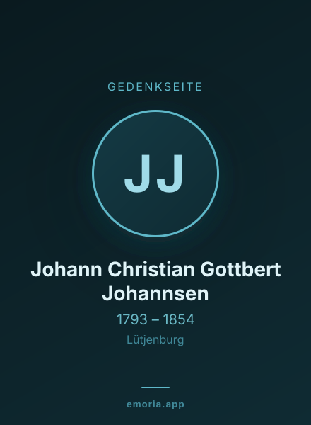 Gedenkportrait von Johann Christian Gottbert Johannsen