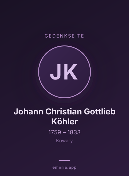 Gedenkportrait von Johann Christian Gottlieb Köhler
