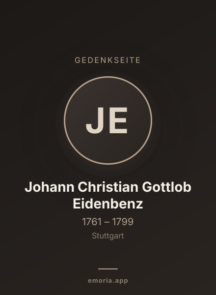 Gedenkportrait von Johann Christian Gottlob Eidenbenz