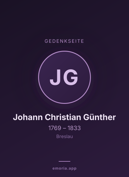 Gedenkportrait von Johann Christian Günther