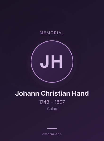 Memorial portrait of Johann Christian Hand
