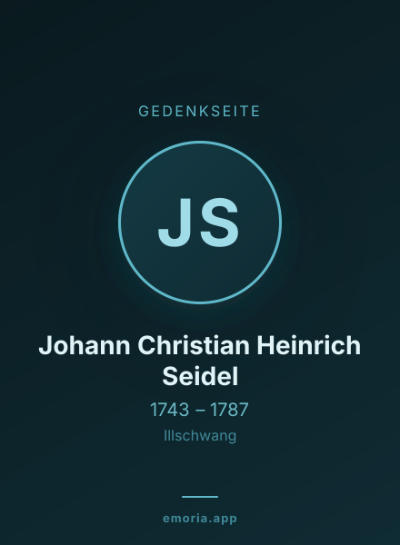 Gedenkportrait von Johann Christian Heinrich Seidel