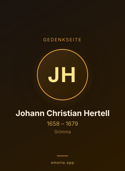 Gedenkportrait von Johann Christian Hertell