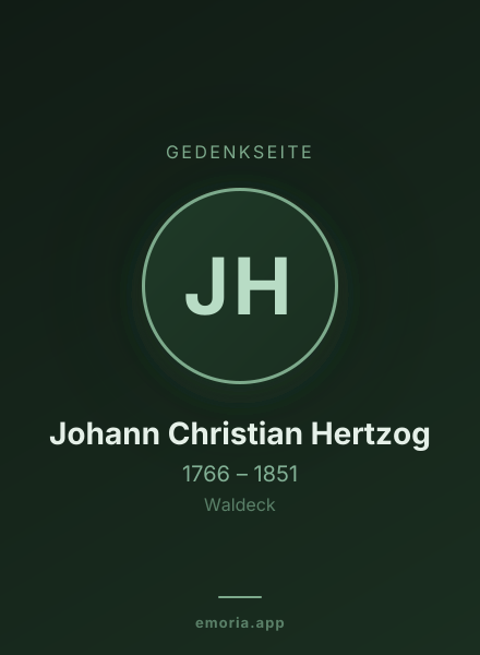 Gedenkportrait von Johann Christian Hertzog