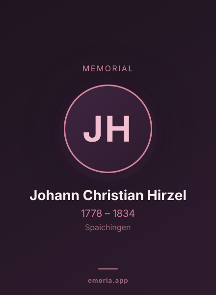 Memorial portrait of Johann Christian Hirzel